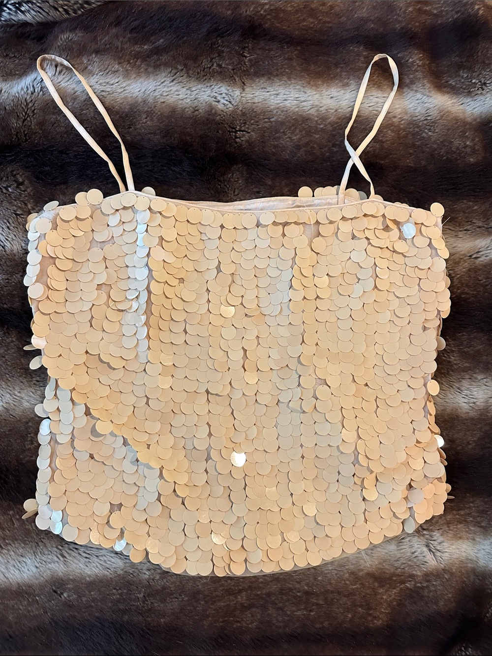 KORS Michael Kors Nude Sequin Spaghetti Strap Camisole